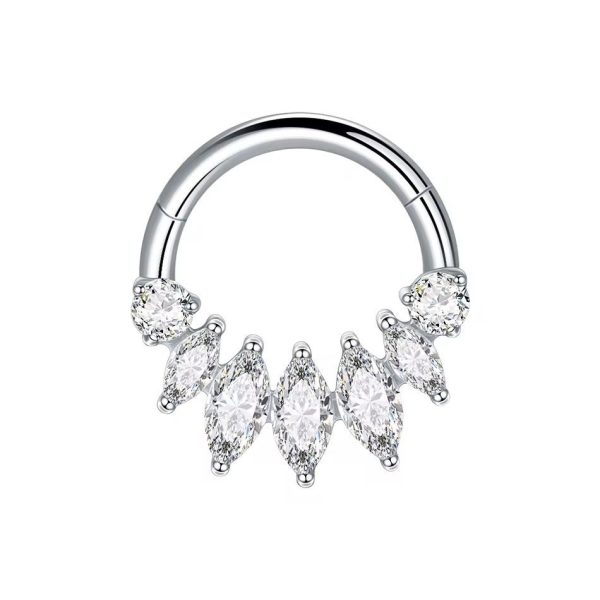 Piercing Argola Titânio Segmento Articulado Zircônia Cravejada/T770 - Imagem 5