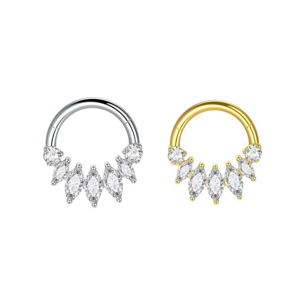 Piercing Argola Titânio Segmento Articulado Zircônia Cravejada/T770 - Imagem 4
