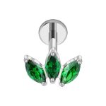 Piercing Labret 3 Folhas Titânio/T310 - Imagem 2