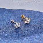 Piercing Labret Titânio 3 Pedras Zircônias/T782 - Imagem 3