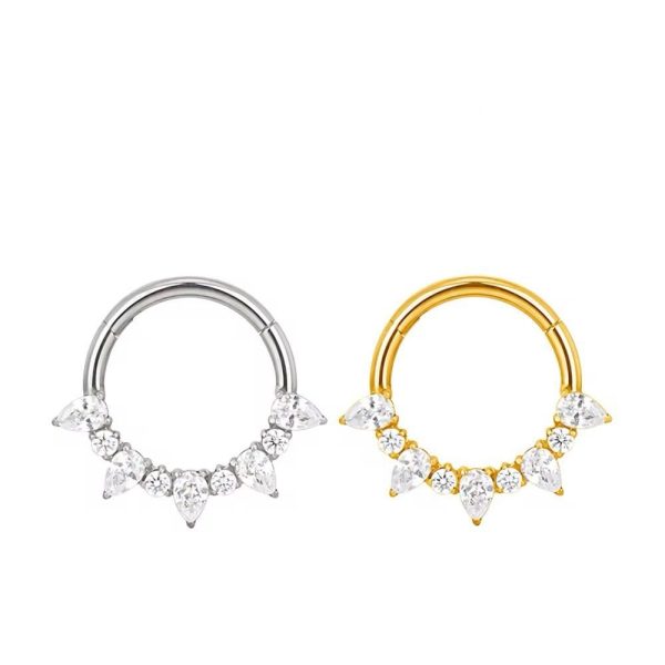 Piercing Argola Titânio Segmento Articulado Zircônia Cravejada/T769 - Imagem 5