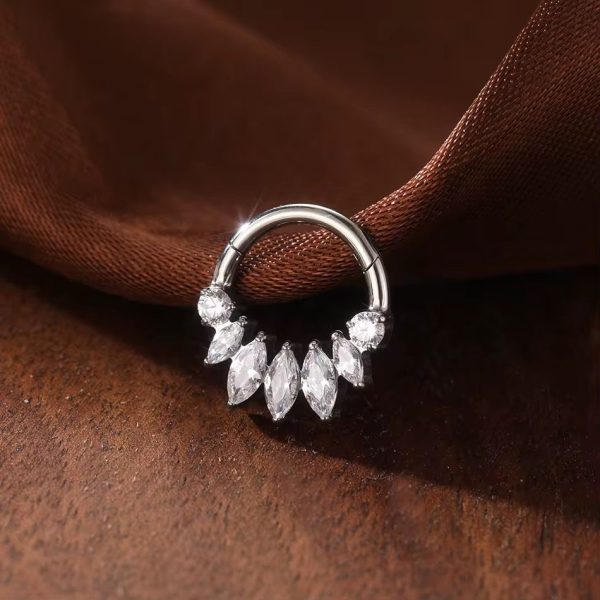 Piercing Argola Titânio Segmento Articulado Zircônia Cravejada/T770 - Imagem 2