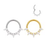 Piercing Argola Titânio Segmento Articulado Zircônia Cravejada/T769 - Imagem 2