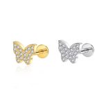 Piercing Labret Titânio Borboleta Zirconias Cravejada/T766