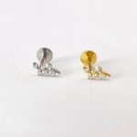Piercing Labret Titânio Galho Mini Zircônias/T790