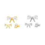 Piercing Labret Titânio Mini Laço Cravejado/T795