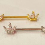 Piercing Mamilo Aço Cirúrgico Zircônico Coroa/A807