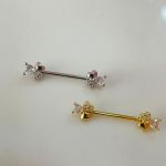 Piercing Mamilo Aço Cirúrgico Zircônia Trevo/A802