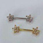 Piercing Mamilo Aço Cirúrgico Zircônico Estrela/A804