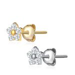 Brinco Flor 5 Pétalas Aço/A827