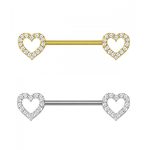 Piercing Titânio Mamilo Coração Vasado Mini Zircônias/T820