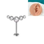 Piercing Labret Cluster Aço Cirúrgico/A832