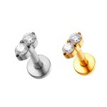 Piercing Labret Aço Cirurgico 2 Zircônia/A841