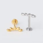 Piercing Labret Aço Cirúrgico Cluster Folhas/A839