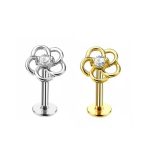 Piercing Labret Aço Cirúrgico Flor /A863