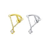 Piercing Labret Aço Cirúrgico Corrente com Pingente/A866