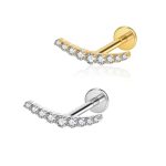 Piercing Labret Aço Cirúrgico Cluster 9 Zircônias/A864