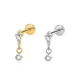 Piercing Labret Titânio Com Pingente Zircônia/T870