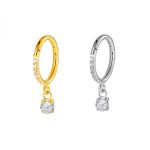 Piercing Argola Click Titânio Zircônia Lateral com Pingente /T162