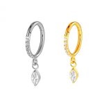Argola Click Titânio Zircônia com Pingente /T163
