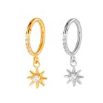 Piercing Argola Click Titânio Zircônia Lateral com Pingente/T870