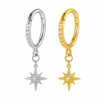 Piercing Argola Click Titânio Zircônia Lateral com Pingente/T871