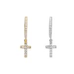Piercing Argola Click Titânio Zircônia Lateral com Pingente Cruz/T874