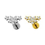 Piercing Labret Aço Cirúrgico Flor com Zirconias/A882