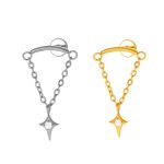 Piercing Labret Titânio com Pingente Cruz com Zircônia/T884