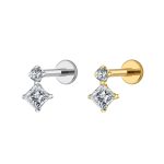 Piercing Labret Titânio com Zicônia/T893