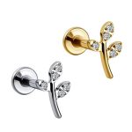 Piercing Labret Galho com Zircônias Delicada/T891