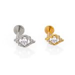 Piercing Labret Titânio Com Zircônias Delicadas/T889