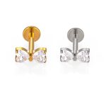 Piercing Labret Titanio com Zircônia Coração/T902