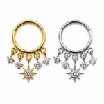 Piercing Argola Click Titânio com Pingentes/T904