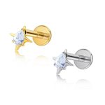 Piercing Labret Titânio Com Zicônia/T901