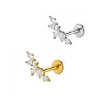 Piercing Labret Titânio Galho com Zircônias/T907
