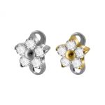 Piercing Micro Dermal Titânio Flor 4 Pétalas/T916