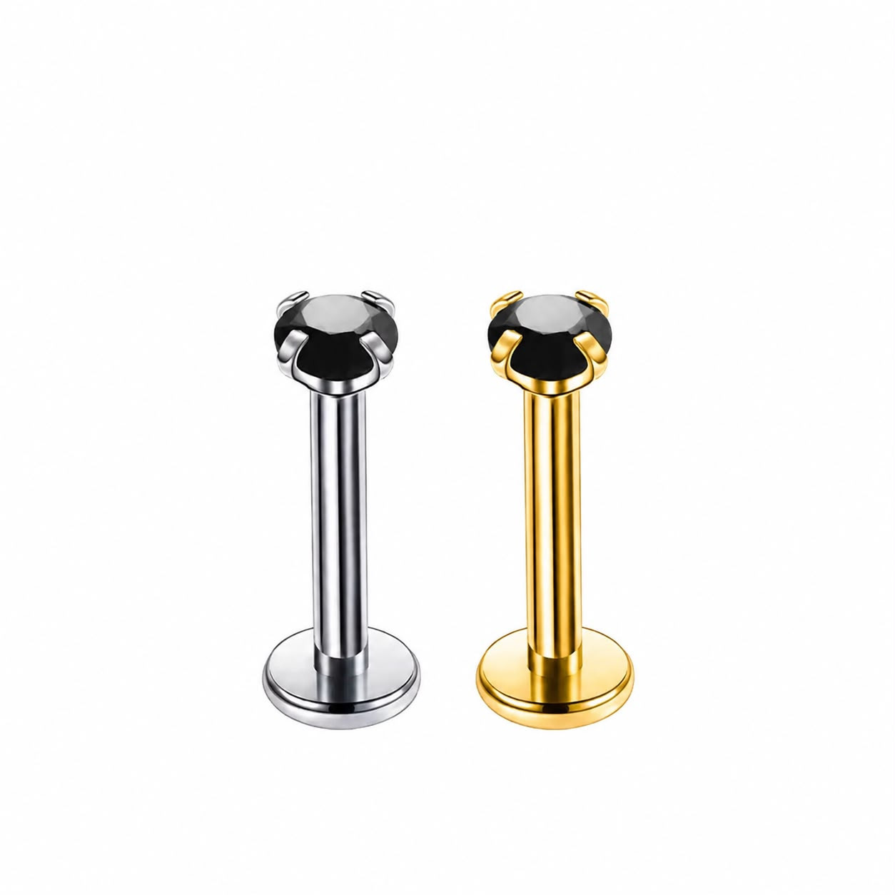WhatsApp Image 2026-06-19 at 13.31.53 Piercing Labret Titânio Ponto de Luz Com Garras Pedra Black/T728 - Imagem 1