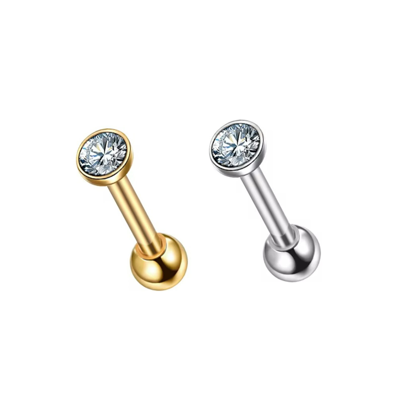WhatsApp Image 2026-06-19 at 14.21.14 Piercing Labret Titânio Ponto de Luz com Base Bolinha Sem Garras /T296 - Imagem 1