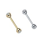 Piercing Titânio Barbell para Língua com Zircônia Rosca Externa/T920