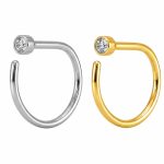 Piercings D-Ring Titânio com Zircônia/T177