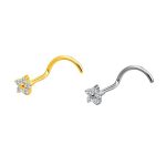 Piercing Nostril Titânio Zircônia Flor 5 Pétalas /T762