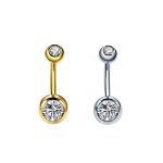 Piercing Umbigo Titânio Zircônia Rosca Externa/T118