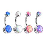 Piercing Umbigo Titânio Opala /T128