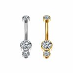 Piercing Umbigo Titânio Pedras /T155