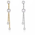Piercing Titânio Umbigo Cravejado Com Lenço/T801