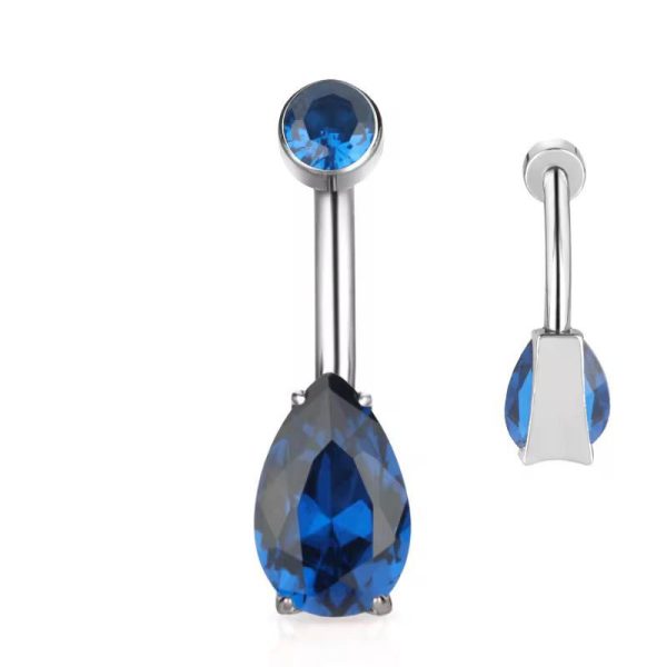Piercing Umbigo Titânio Formato Gota Zircônia/T324 - Imagem 13