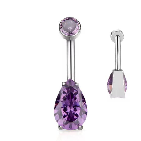 Piercing Umbigo Titânio Formato Gota Zircônia/T324 - Imagem 10