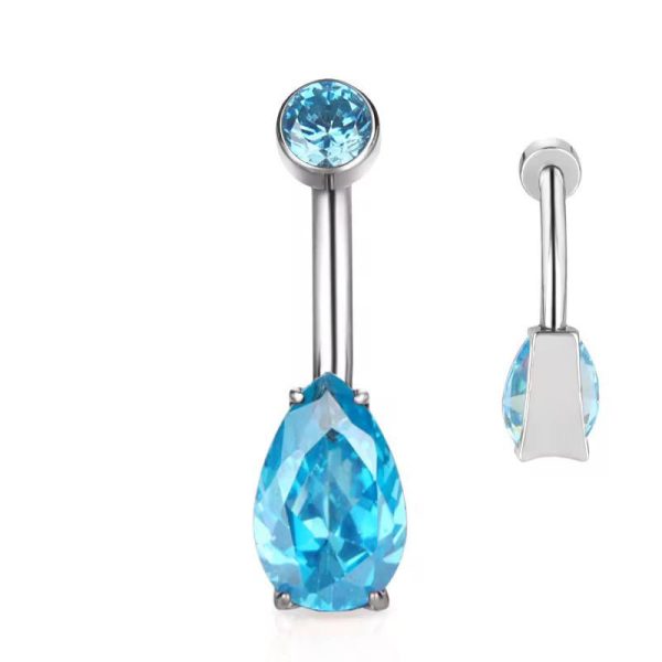 Piercing Umbigo Titânio Formato Gota Zircônia/T324 - Imagem 9