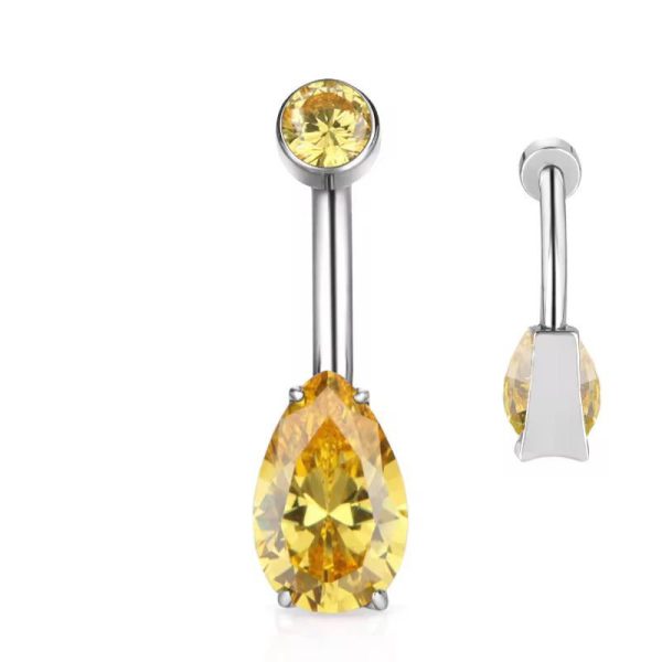 Piercing Umbigo Titânio Formato Gota Zircônia/T324 - Imagem 8